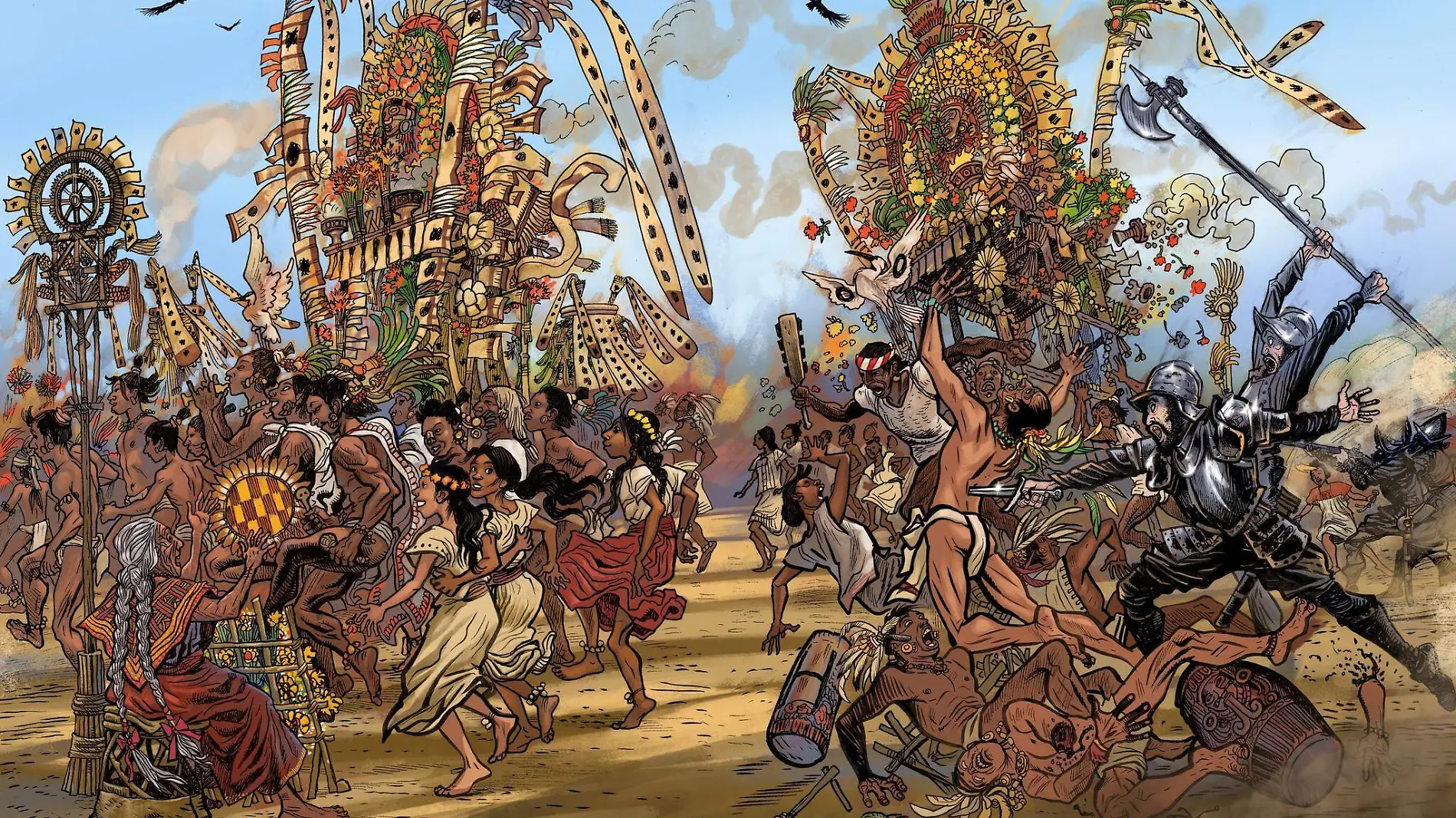 Comic La caída de Tenochtitlan JOSE LUIS PESCADOR